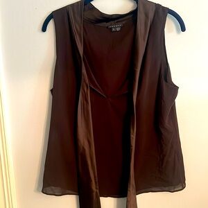 THEORY SILK LADIES TOP BROWN LARGE